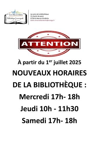 nouveaux horaires